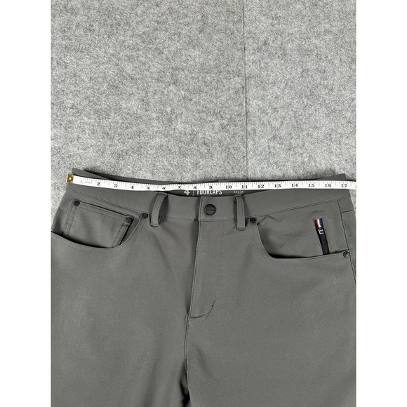FourLaps Traverse Pants Mens 33x34 Gray Polyester Stretch Flat Front Straight - Picture 13 of 15